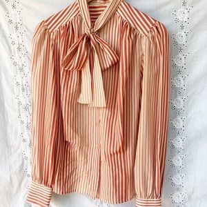 Orange and creme striped blouse